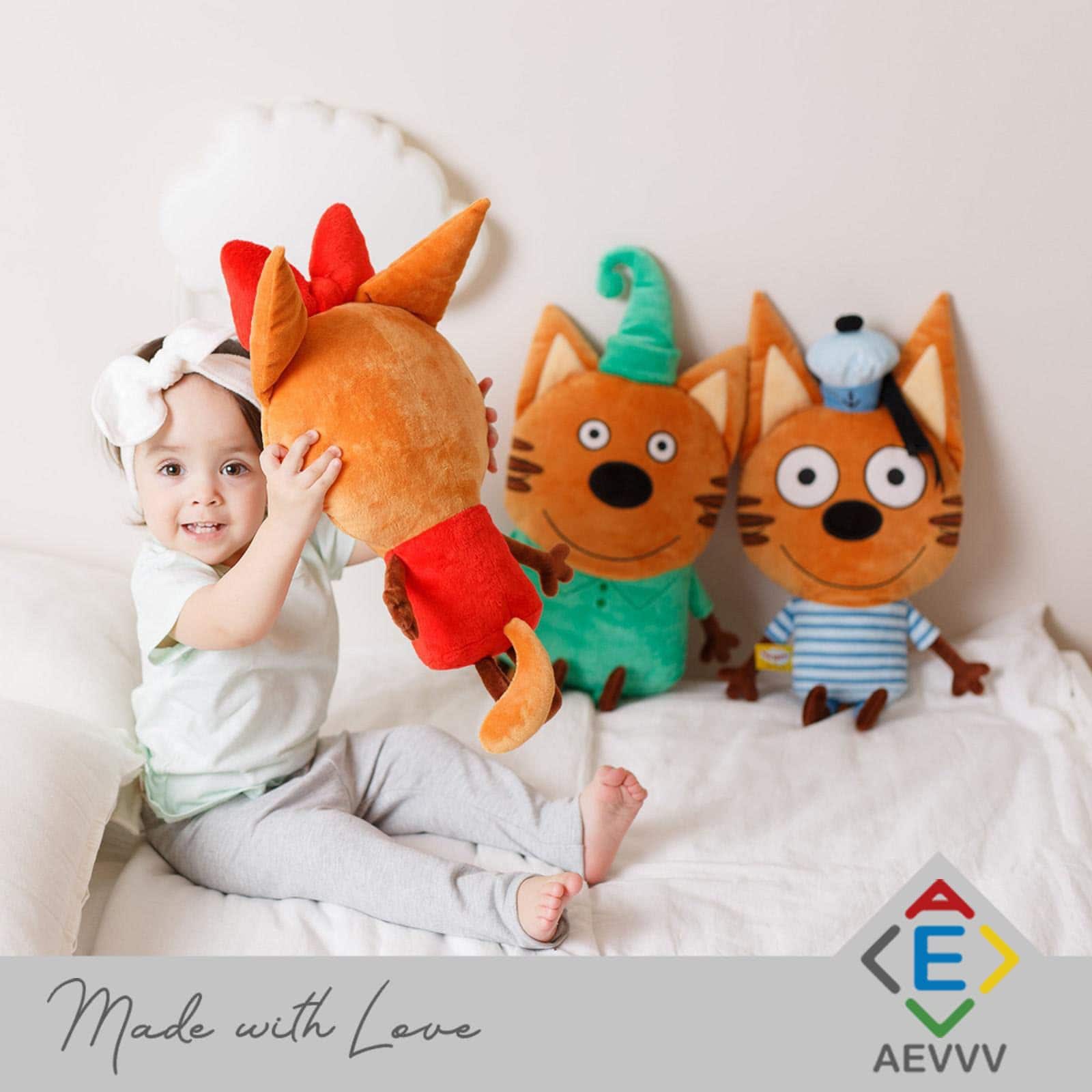 Almohada Suave Cat Karamelka 18" - Tres Gatos Dibujos - Imagen 6