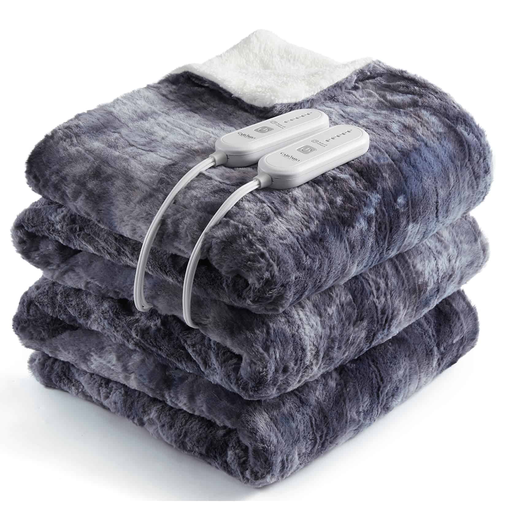 Manta Eléctrica CAROMIO Tamaño King con -Gris Tie-Dye