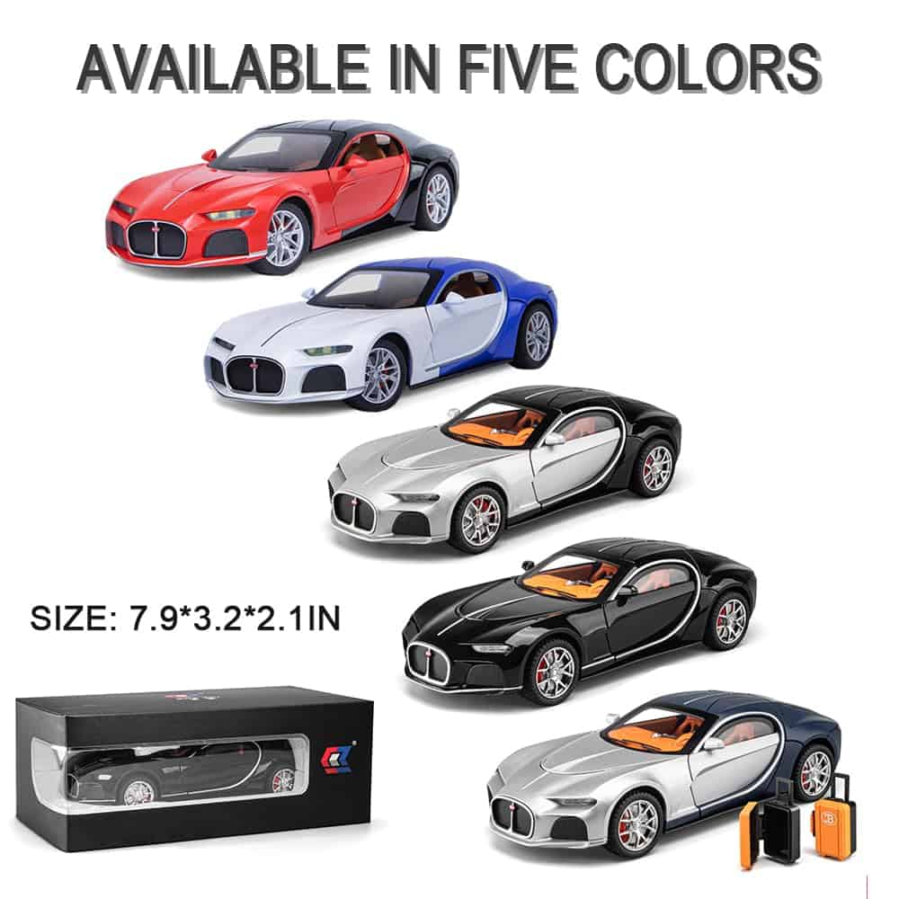 Auto Modelo Addcean 1/24 Bugatti, Coche de Juguete de - Imagen 8