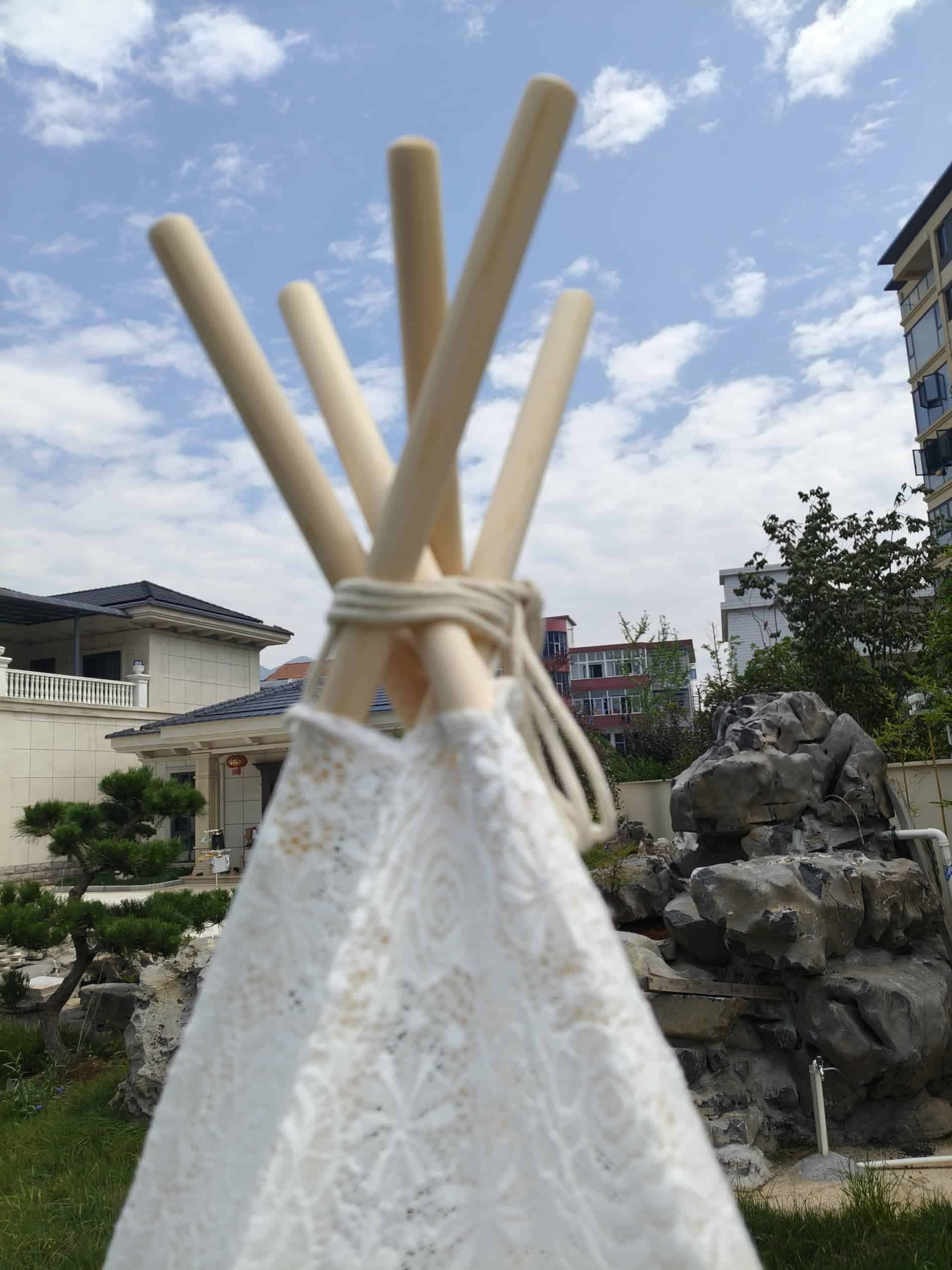 Carpa India de Encaje Blanco de 5 Postes para Adultos, - Imagen 6