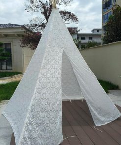 Carpa India de Encaje Blanco de 5 Postes para Adultos,
