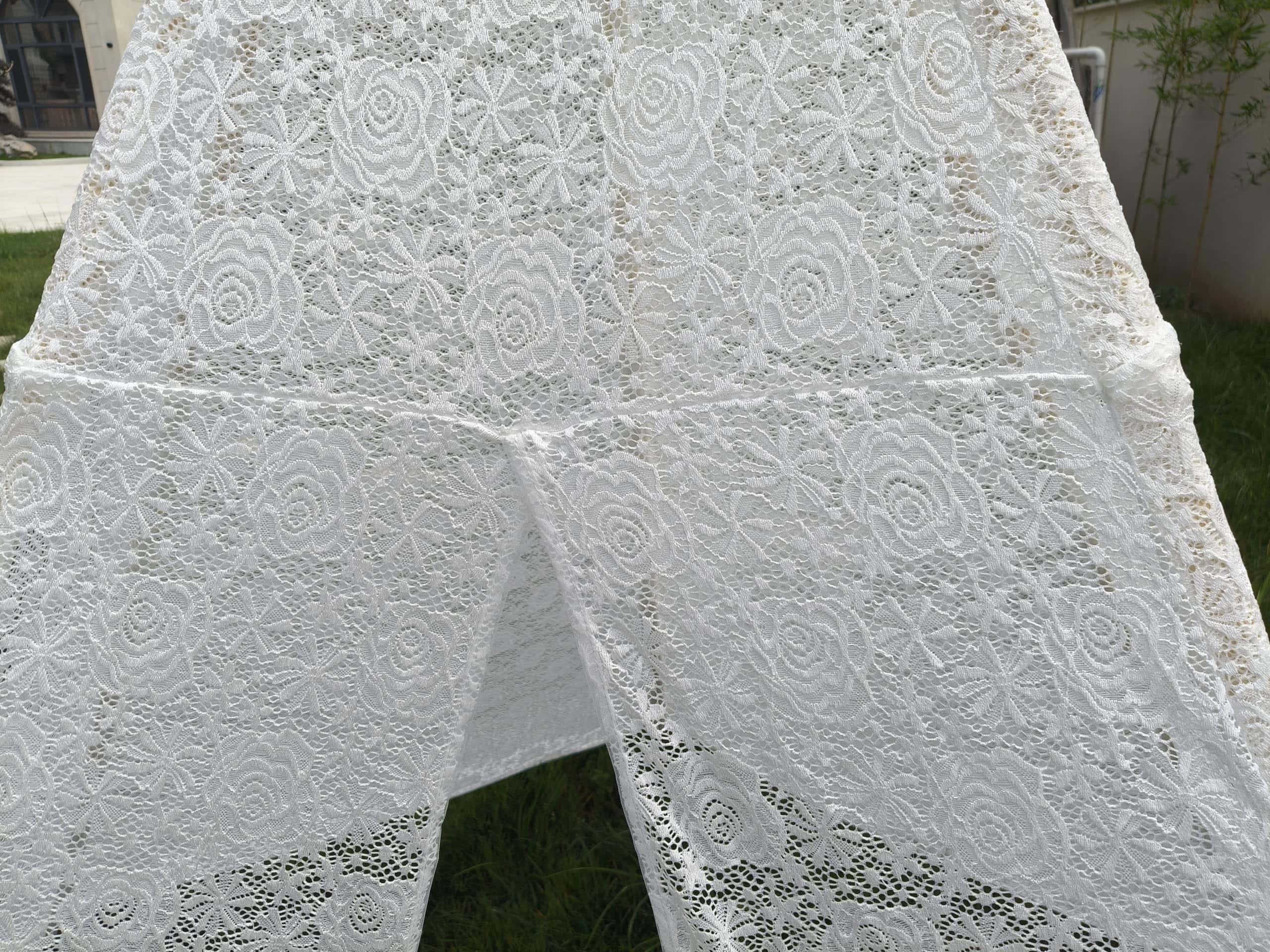 Carpa India de Encaje Blanco de 5 Postes para Adultos, - Imagen 5