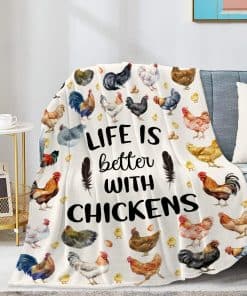 Manta JOCASA Life is Better with Chickens Regalos de Cama