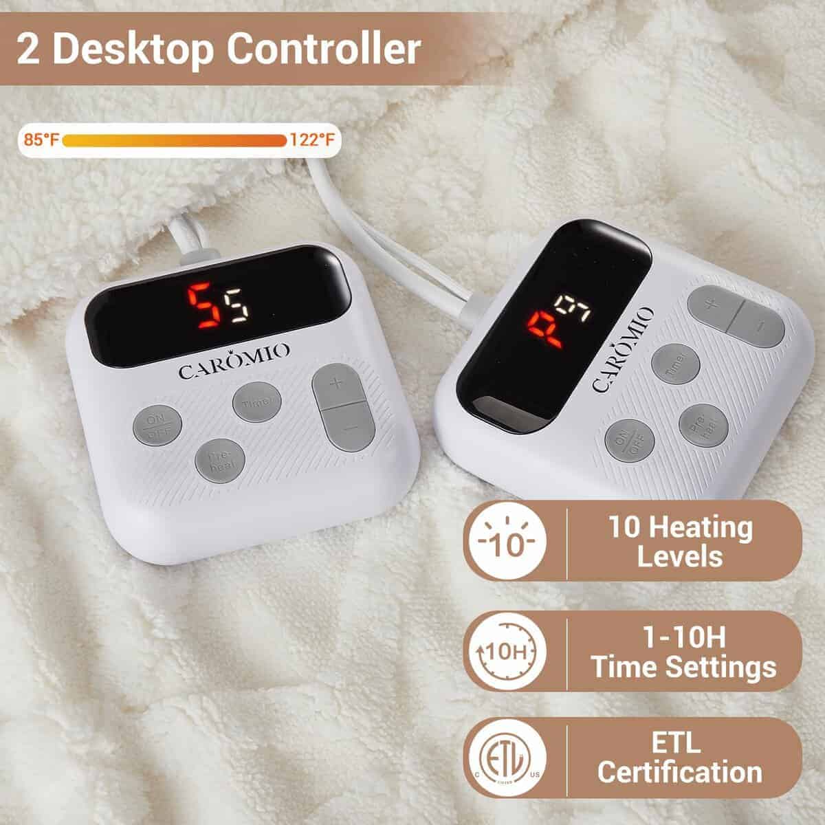 CAROMIO Manta Eléctrica Tamaño King con Control Dual - - Imagen 4