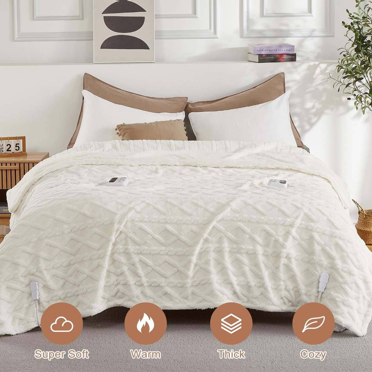 CAROMIO Manta Eléctrica Tamaño King con Control Dual - - Imagen 3