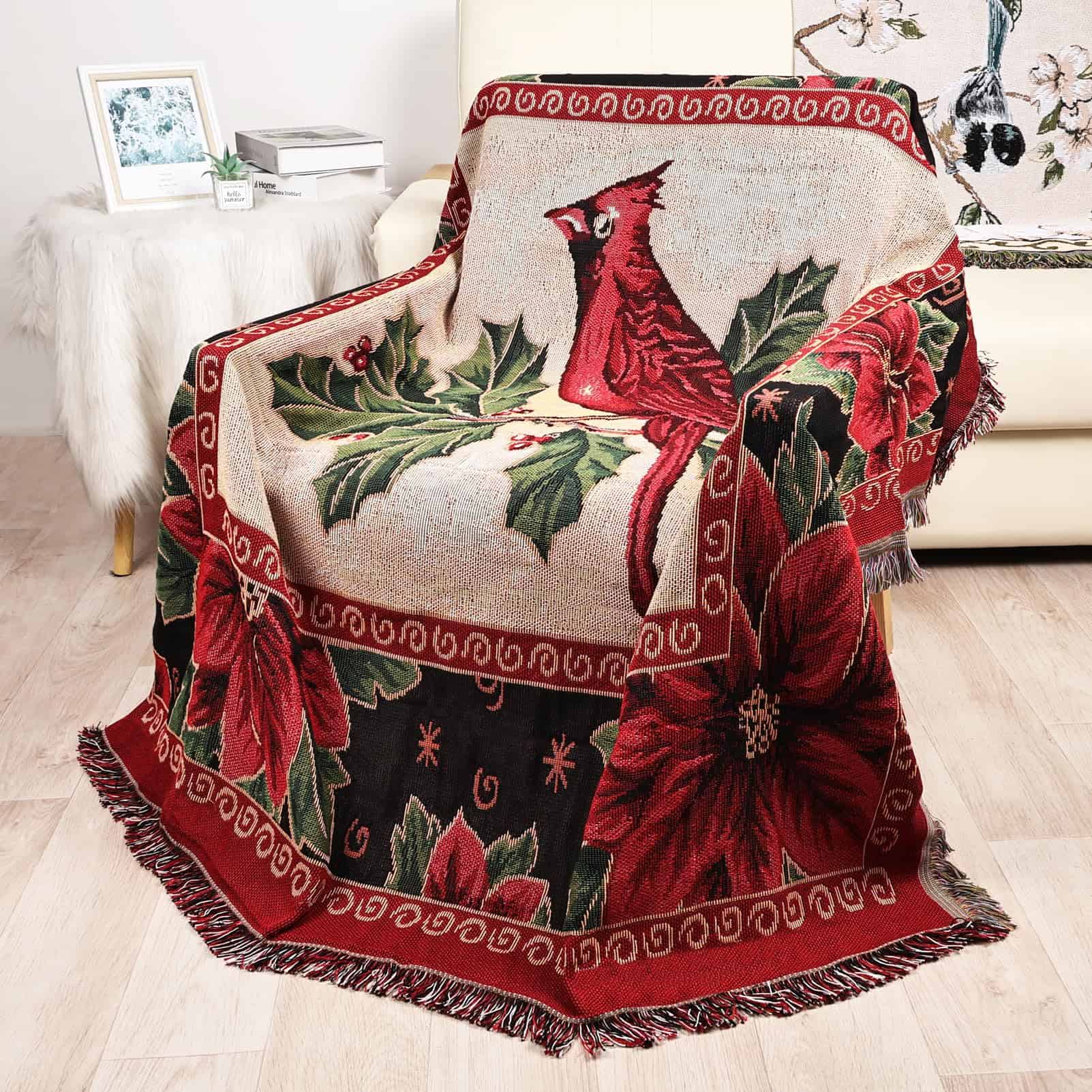 Manta de Franela Boho 100% Algodón Mantas para Sofá Suave