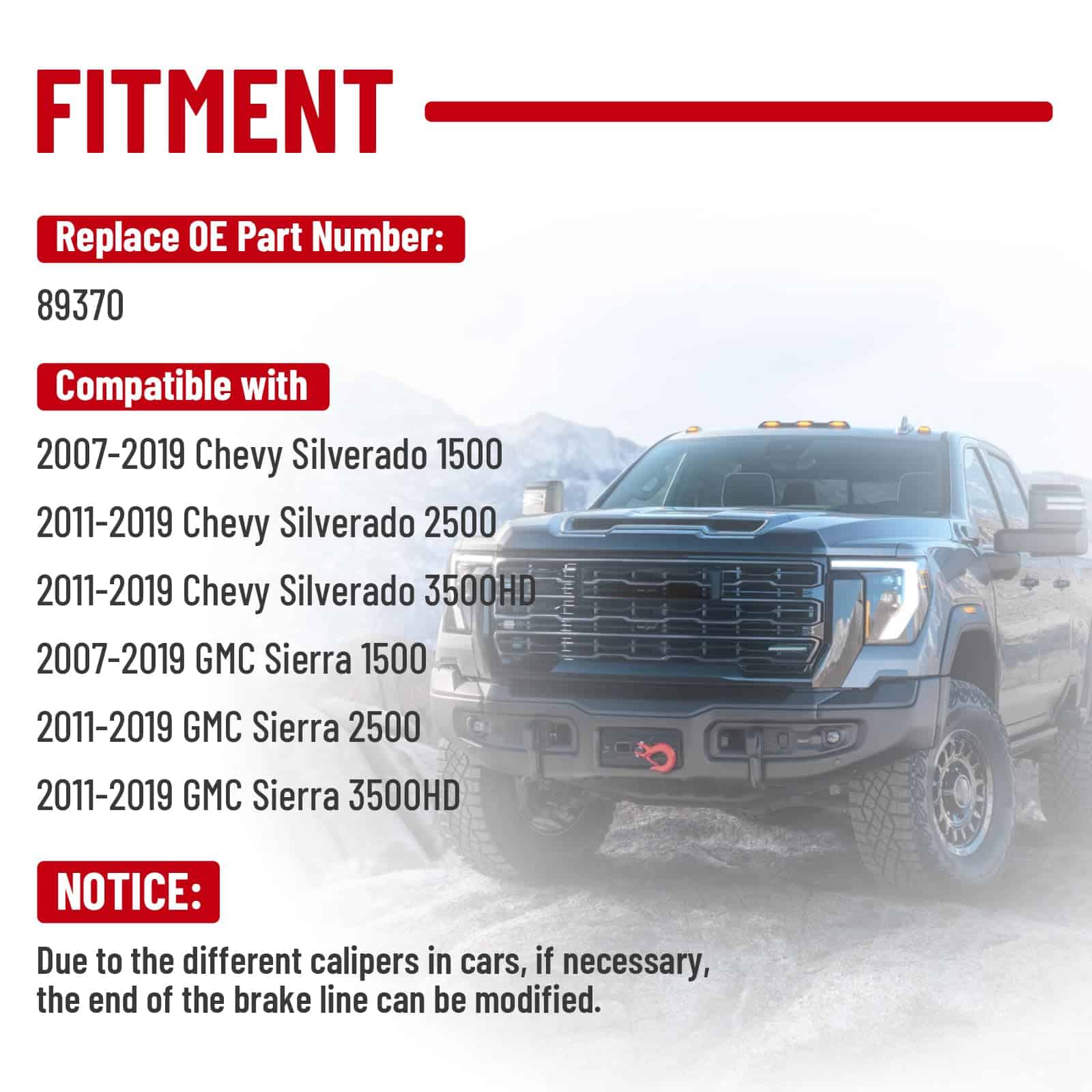 Racewill 2 PCS Front Brake Lines 89370 Compatible with - Imagen 8