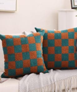 Funda de Almohada Decorativa Bordada a Cuadros Alysheer