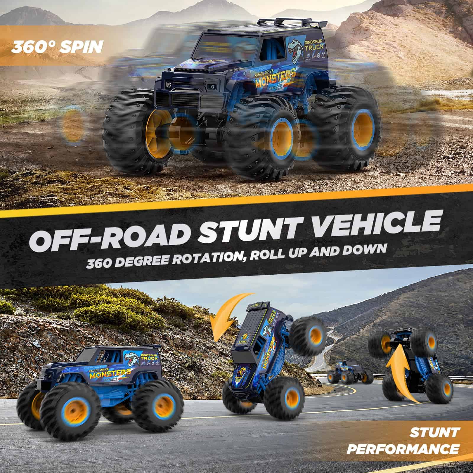 Camión de Control Remoto 4WD, Coche RC Escala 1:10 Monster - Imagen 3