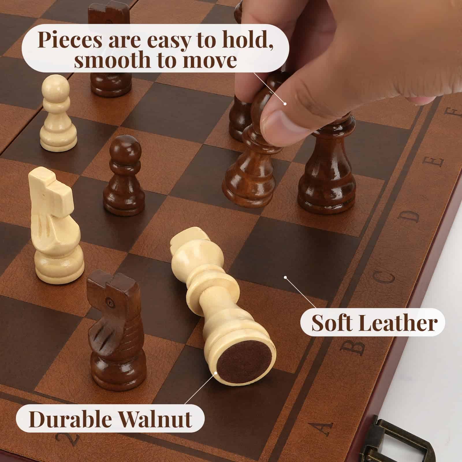 Juego de ajedrez magnético para adultos y niños, tablero de - Imagen 3