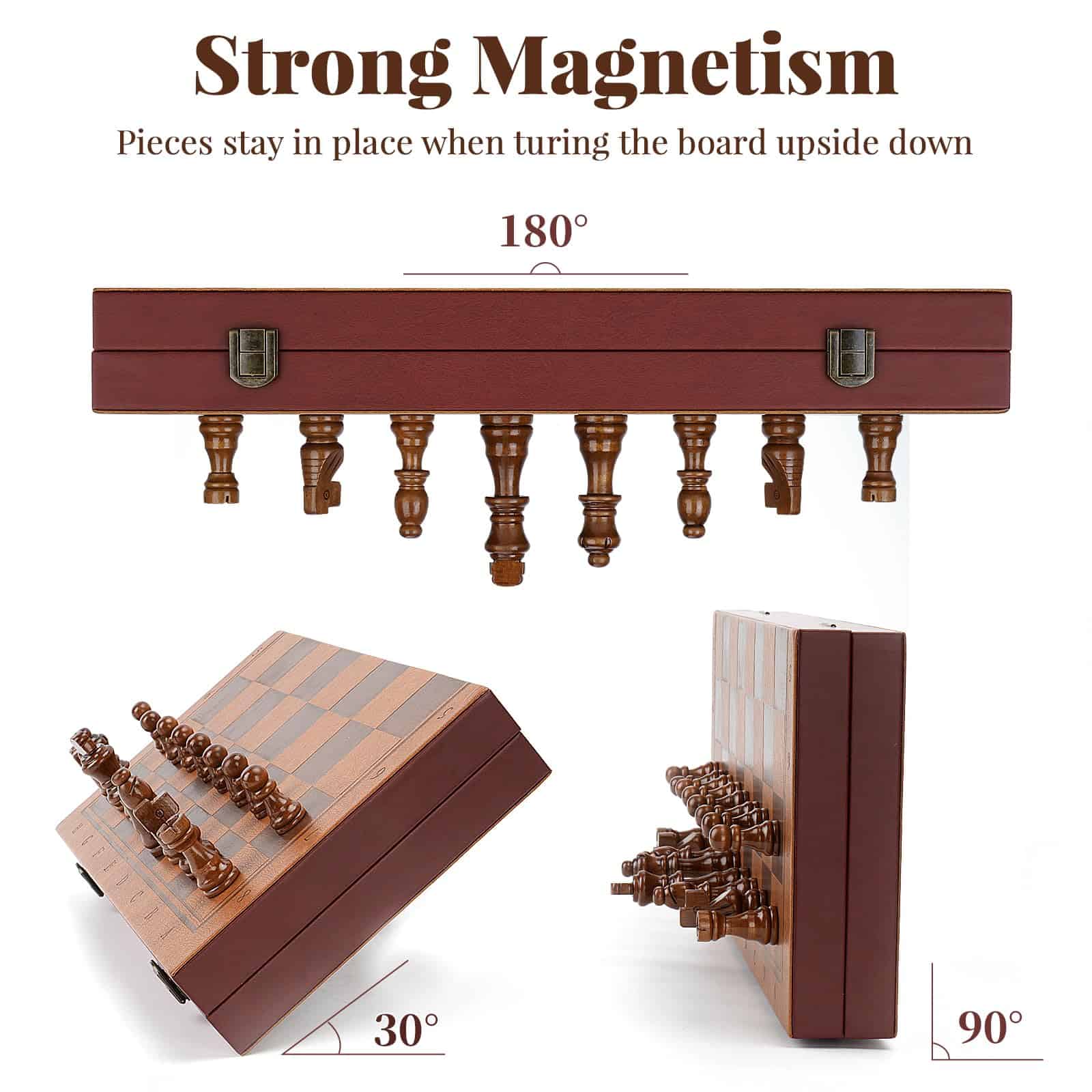 Juego de ajedrez magnético para adultos y niños, tablero de - Imagen 4