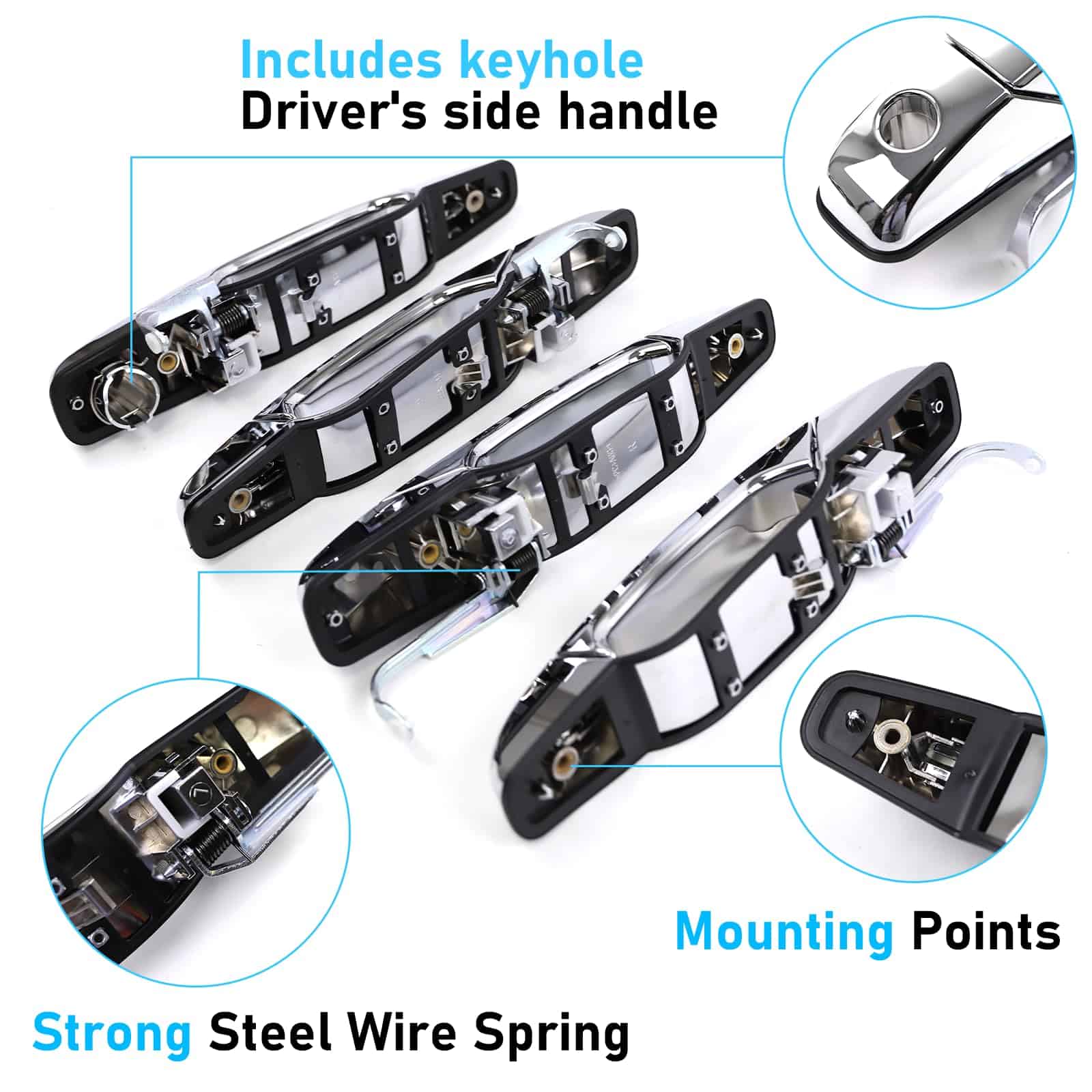 GafeSkui Juego de 4 manijas exteriores de puerta - Imagen 7