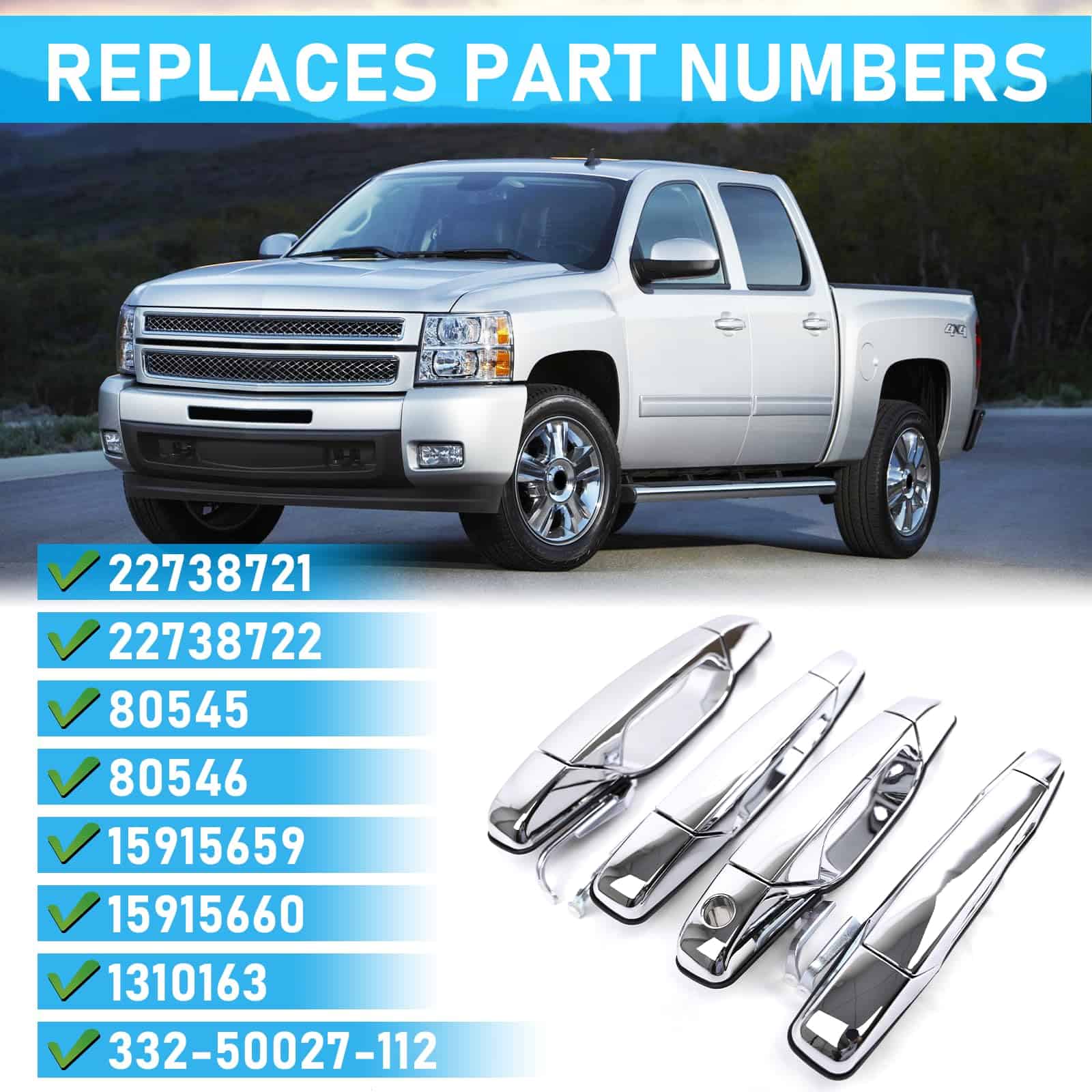 GafeSkui Juego de 4 manijas exteriores de puerta - Imagen 3