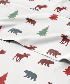 Juego de sábanas Twin XL de animales de invierno navideño -