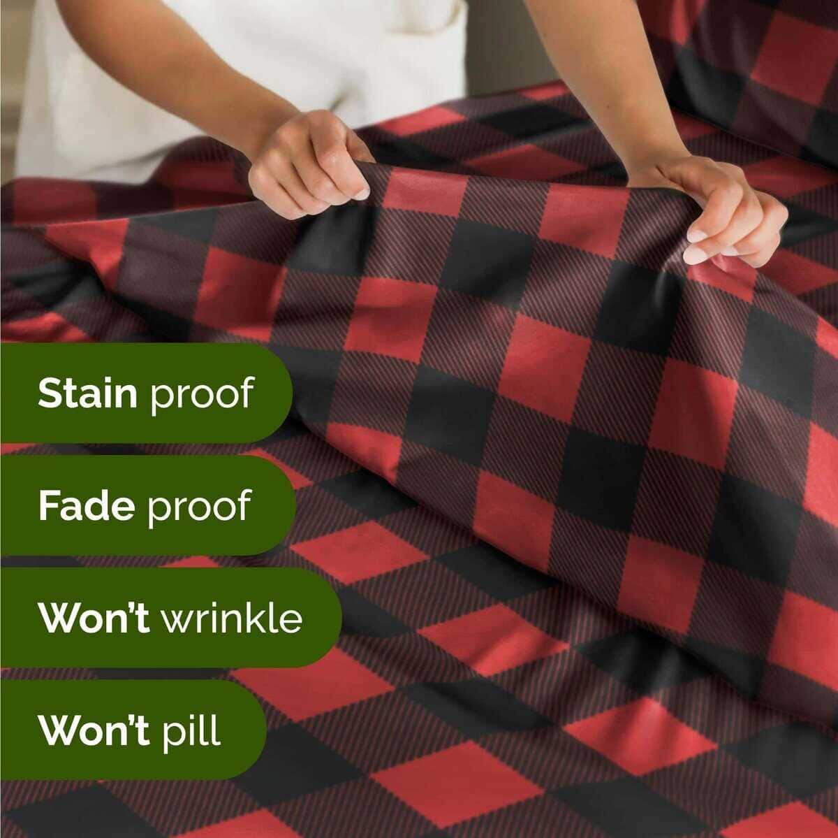 Juego de sábanas a cuadros de búfalo gemelo para Navidad - - Imagen 6