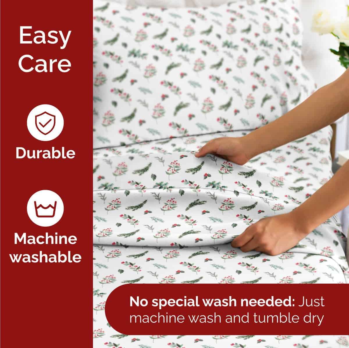 Juego de sábanas navideñas King - 4 -24 - Muérdago - Imagen 7