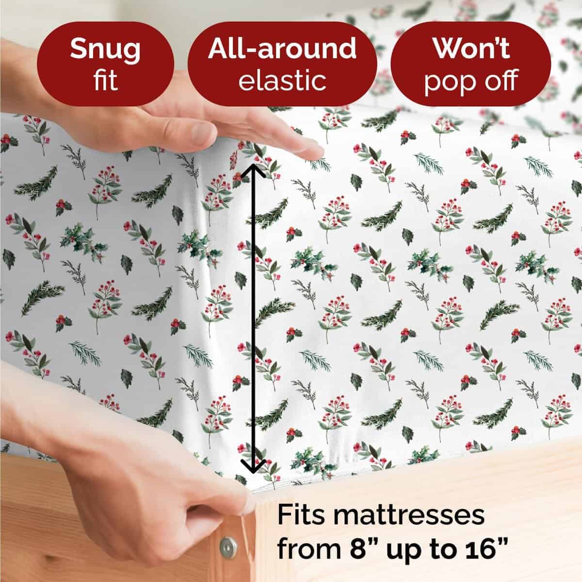 Juego de sábanas navideñas King - 4 -24 - Muérdago - Imagen 5