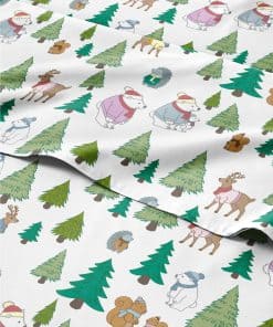 Juego de sábanas completo de Navidad con animales de nieve