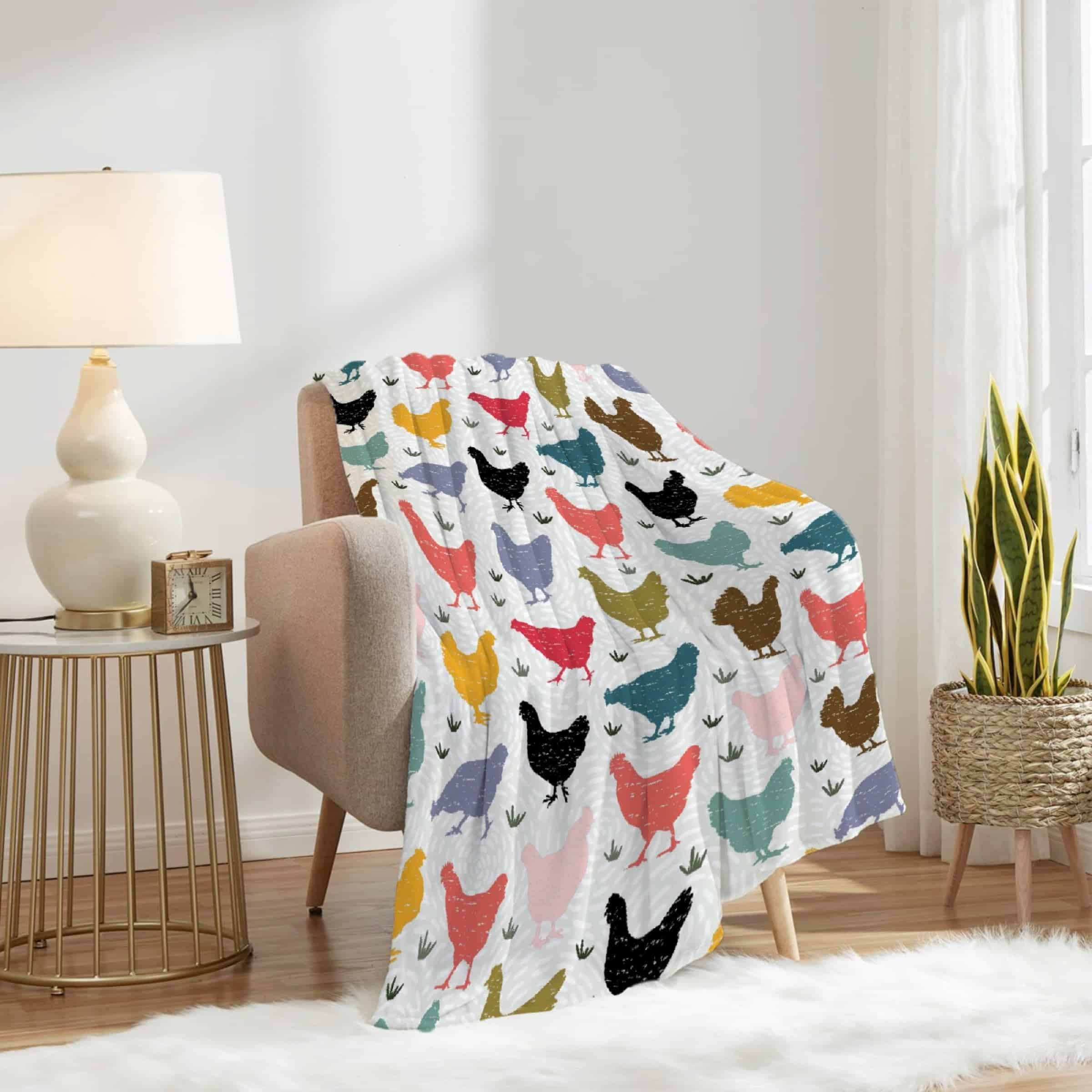 Manta de Pollo Colorido JOCASA Regalos de Franela Ligera - Imagen 10