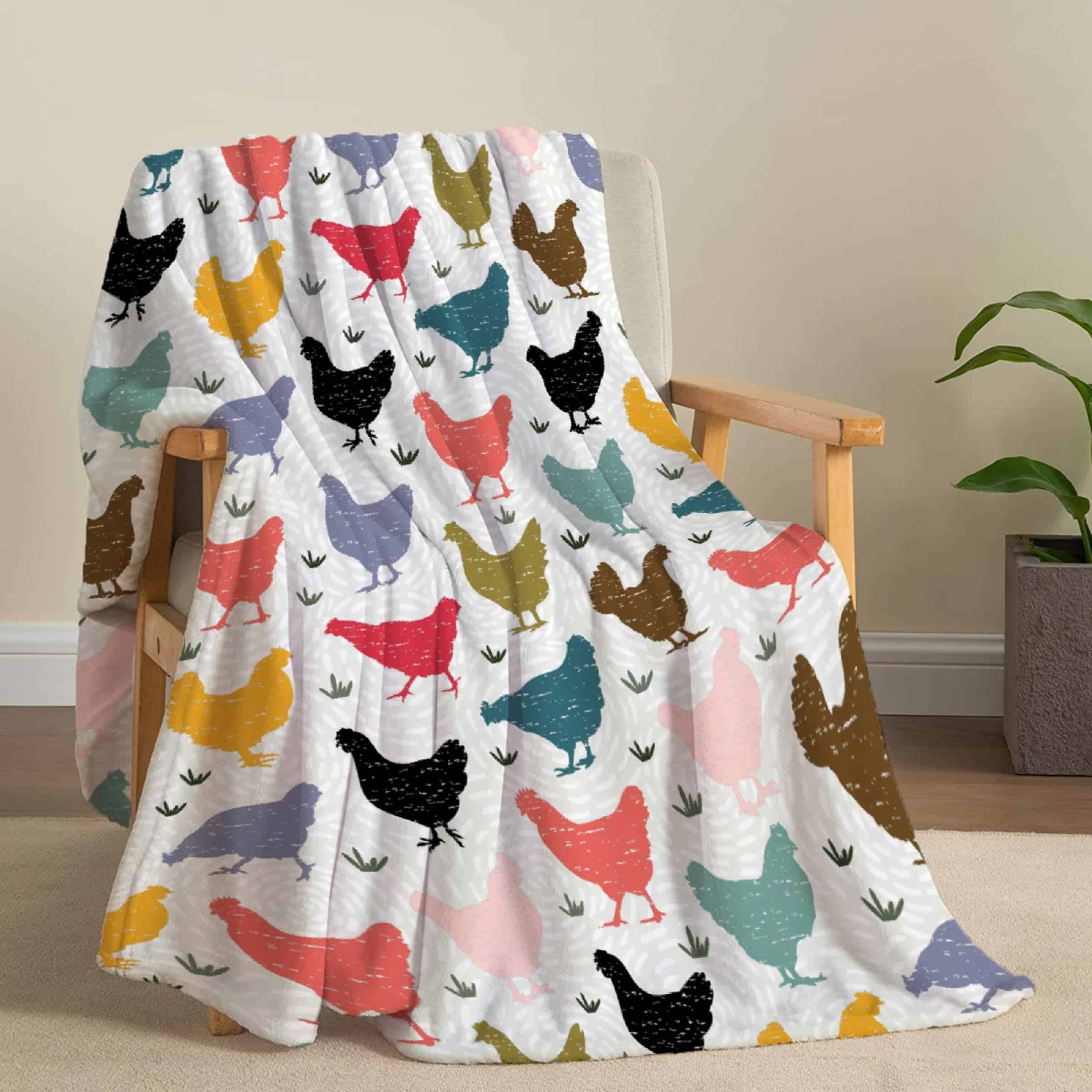 Manta de Pollo Colorido JOCASA Regalos de Franela Ligera - Imagen 5