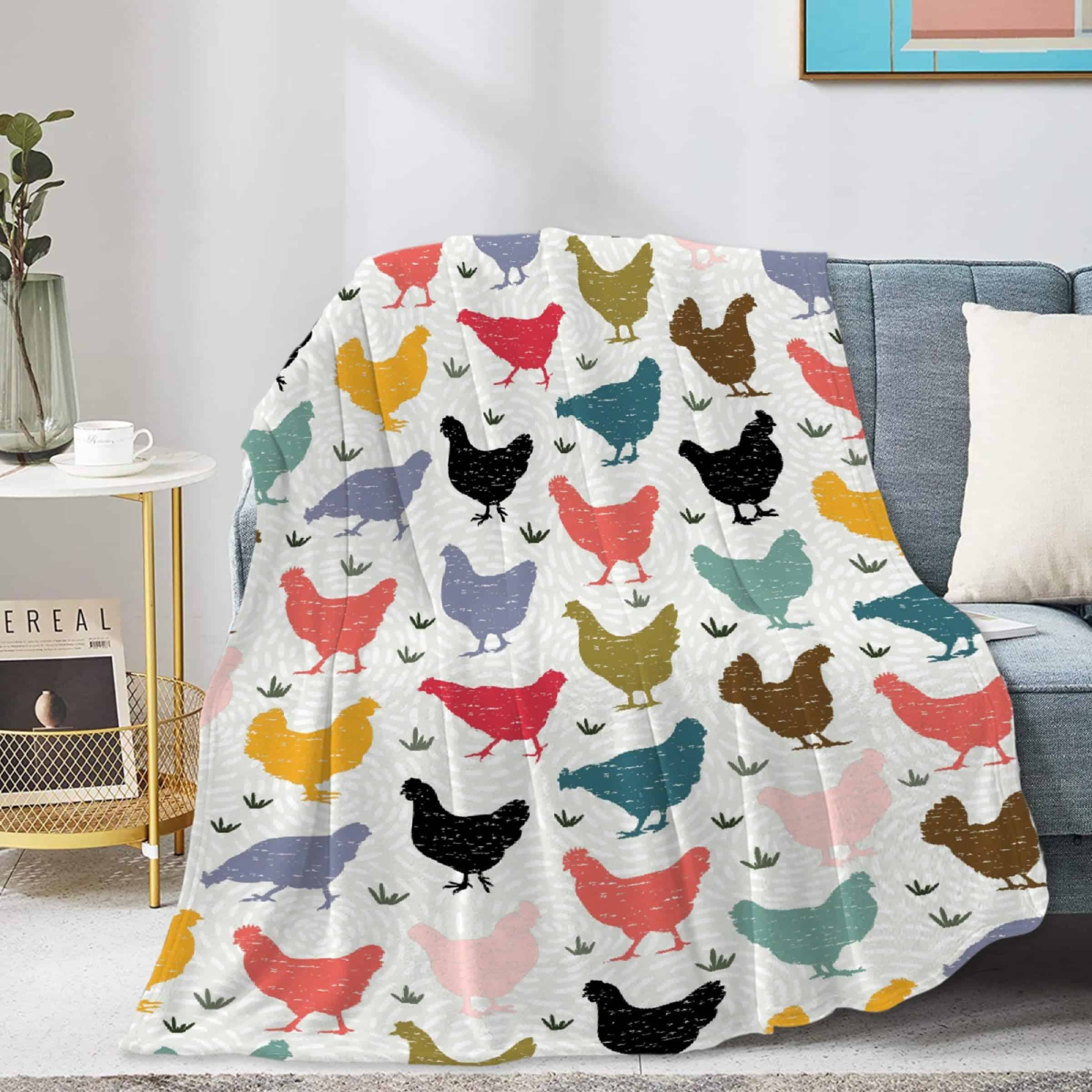 Manta de Pollo Colorido JOCASA Regalos de Franela Ligera