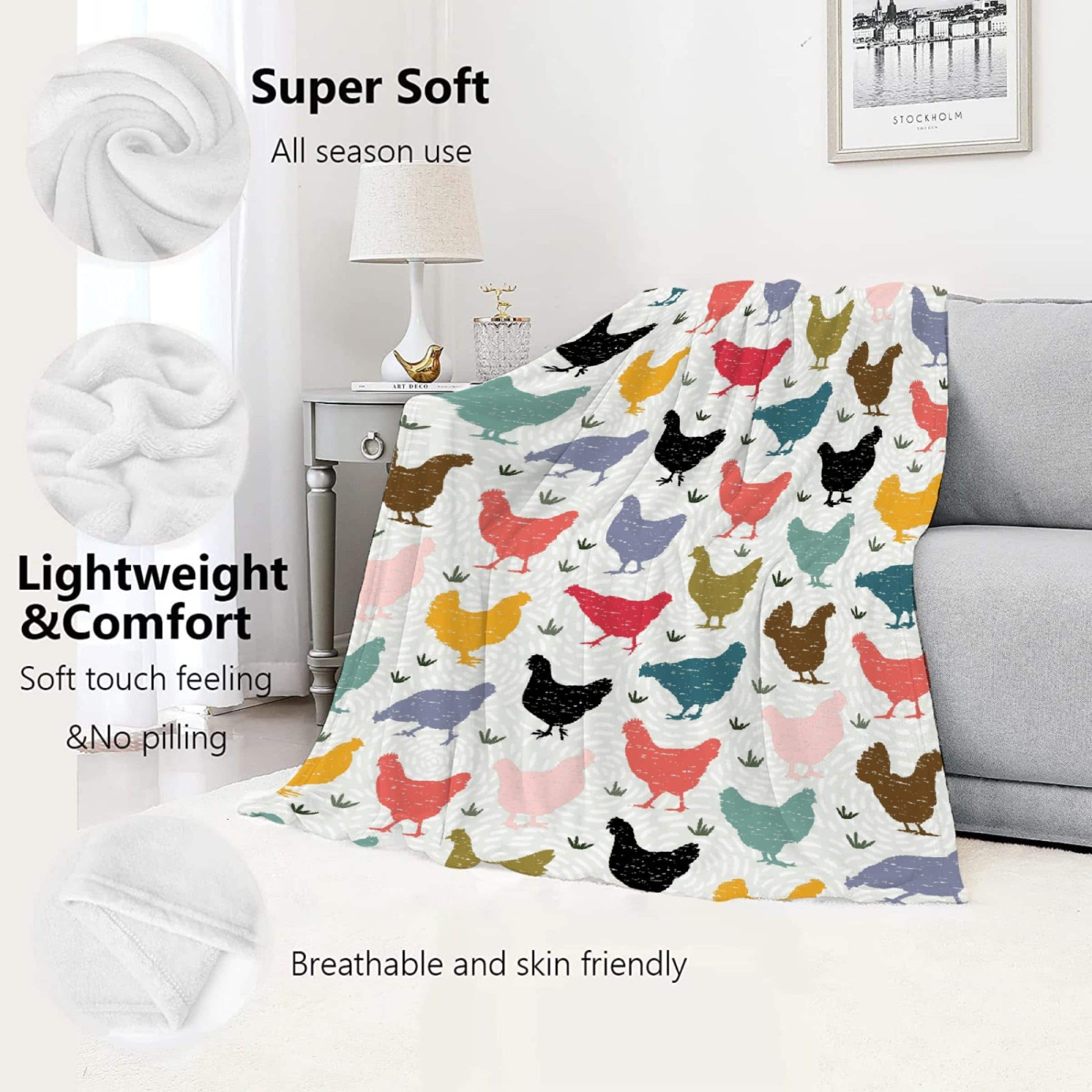 Manta de Pollo Colorido JOCASA Regalos de Franela Ligera - Imagen 6