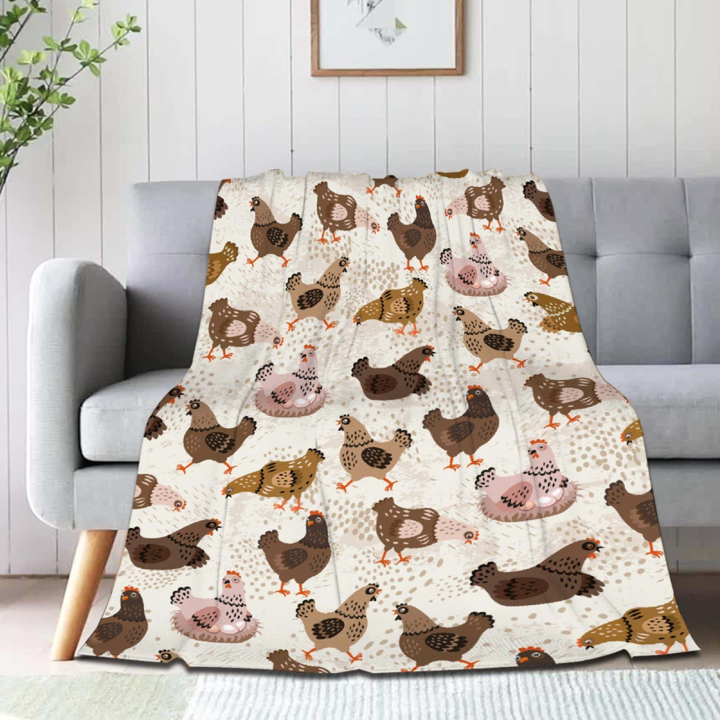 JOCASA Manta con Estampado de Gallinas Retro y Acogedora de - Imagen 9