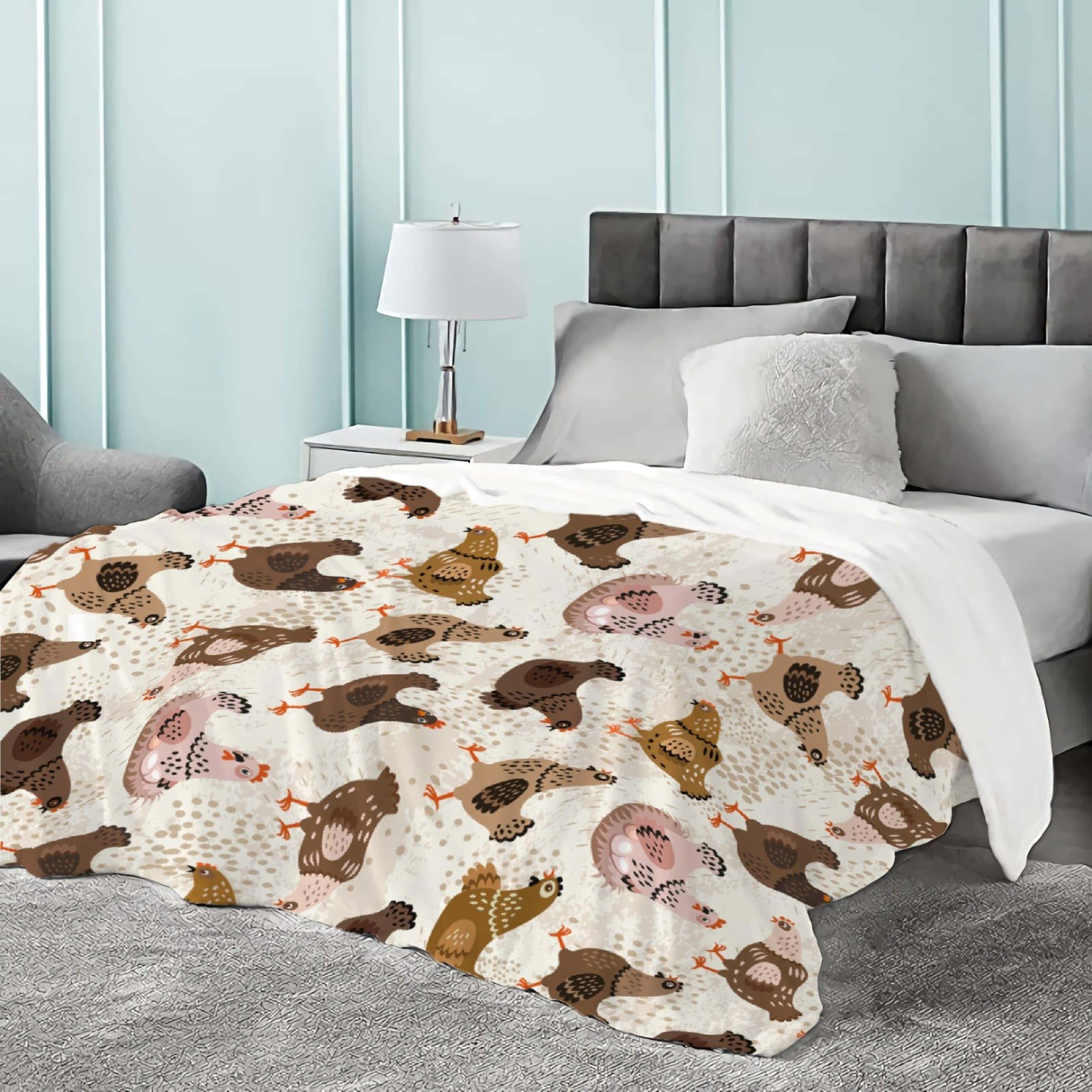 JOCASA Manta con Estampado de Gallinas Retro y Acogedora de - Imagen 8