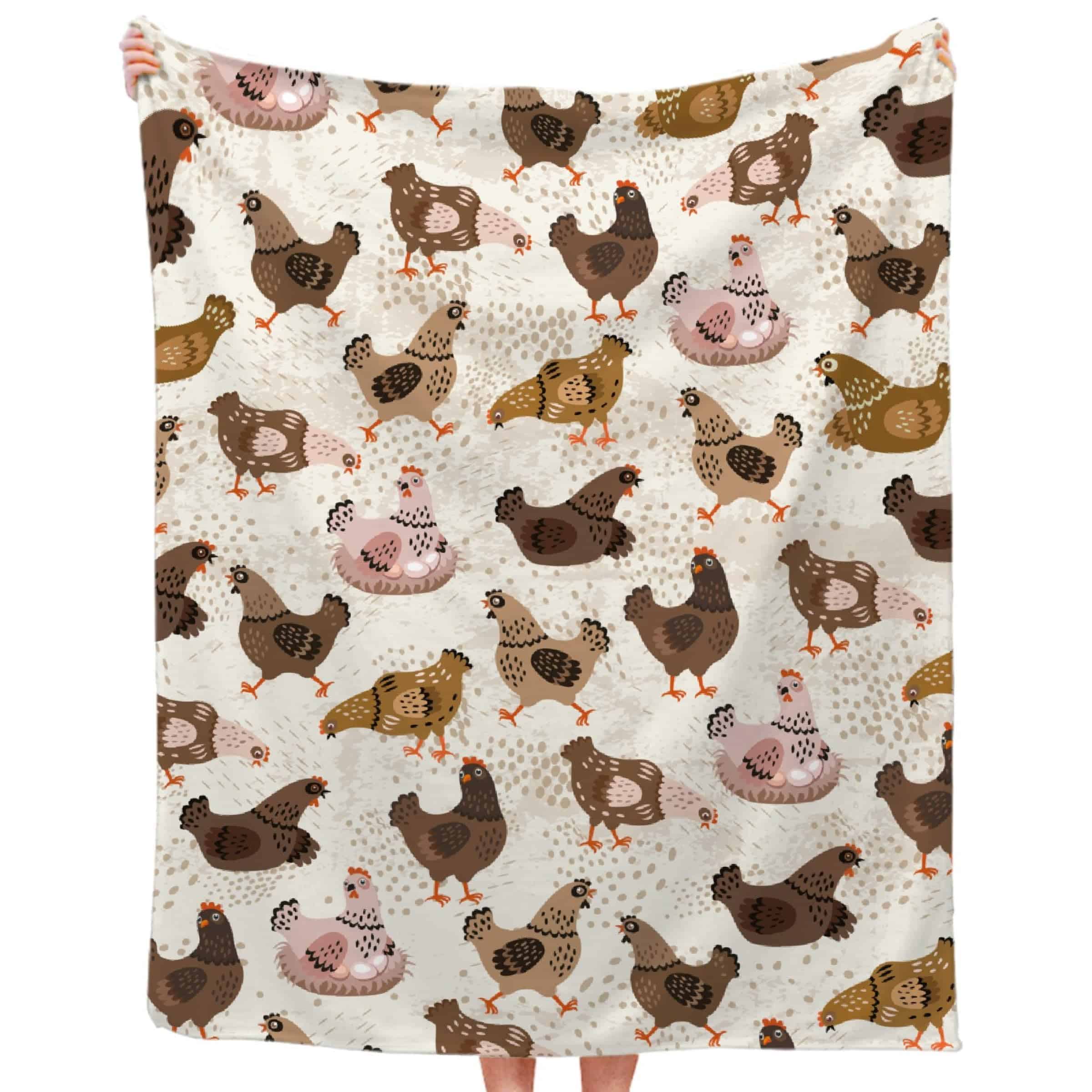 JOCASA Manta con Estampado de Gallinas Retro y Acogedora de - Imagen 3