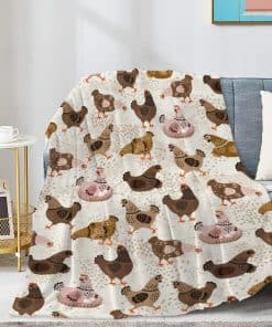 JOCASA Manta con Estampado de Gallinas Retro y Acogedora de