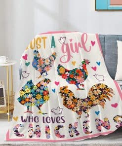 Manta JOCASA Just A Girl Who Loves Chickens Regalos Hippie