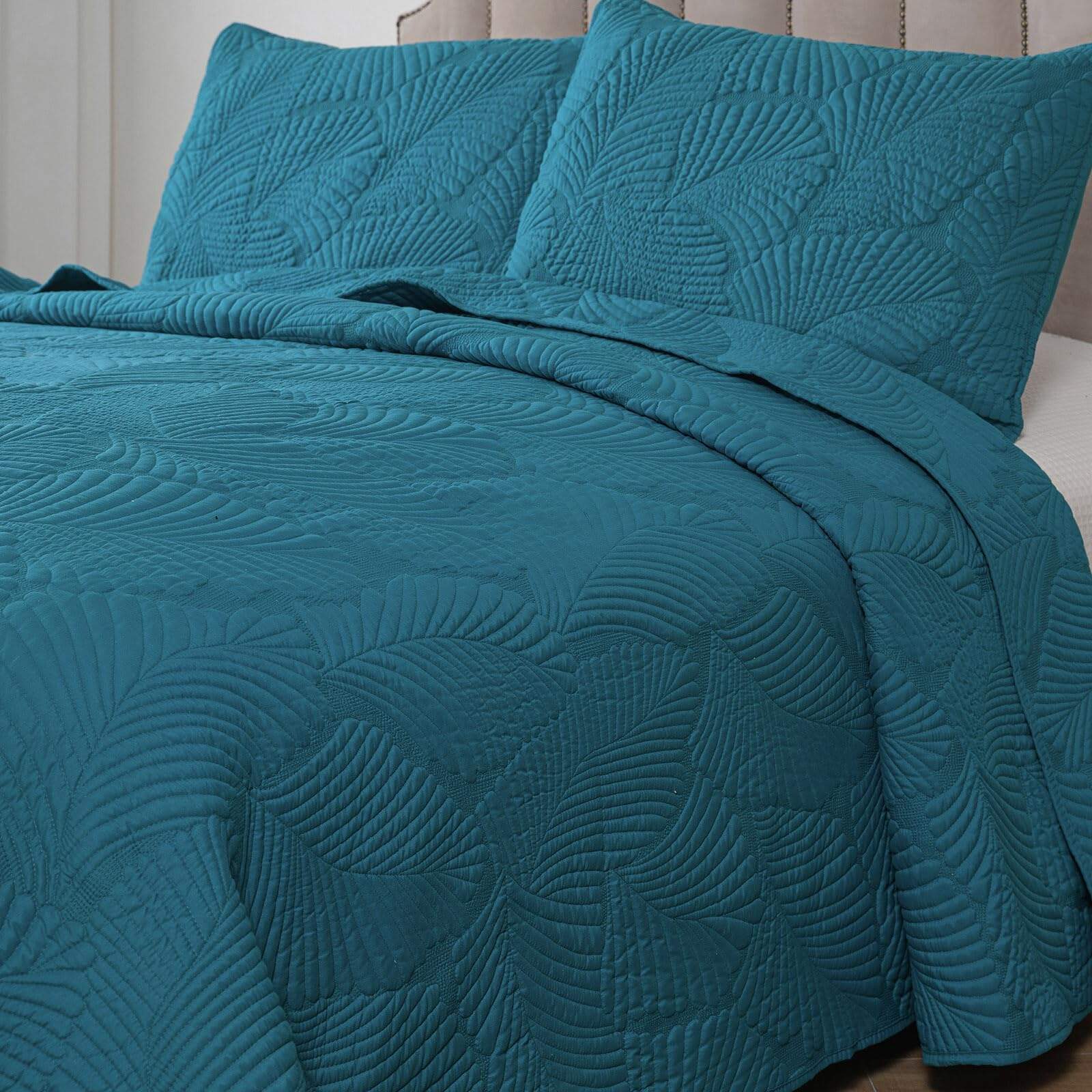 Colcha de cama de felpa Petrichor tamaño Queen Turquoise -