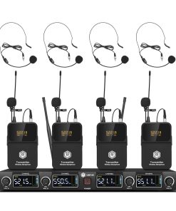 Sistema de micrófono inalámbrico de 4 canales W IN-MIX UHF