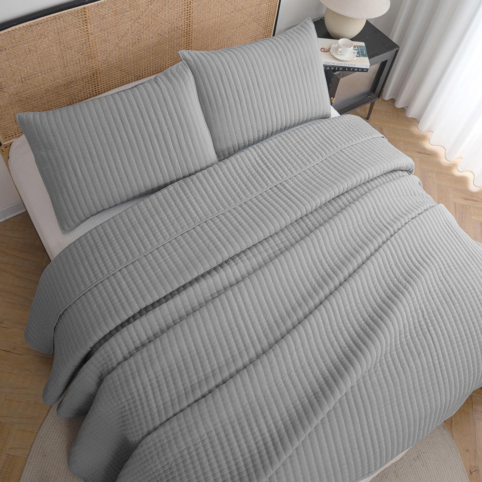 Colcha King Size Petrichor Gris - Ligera y Delgada para - Imagen 10