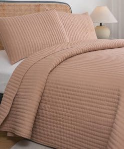 Colcha Petrichor Rose Queen Size - Pre-Lavado Ligero y