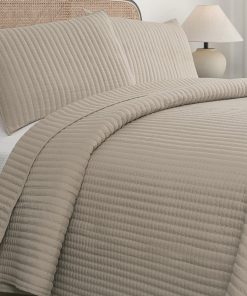 Colcha King Size Petrichor Taupe - Ligera y Delgada para