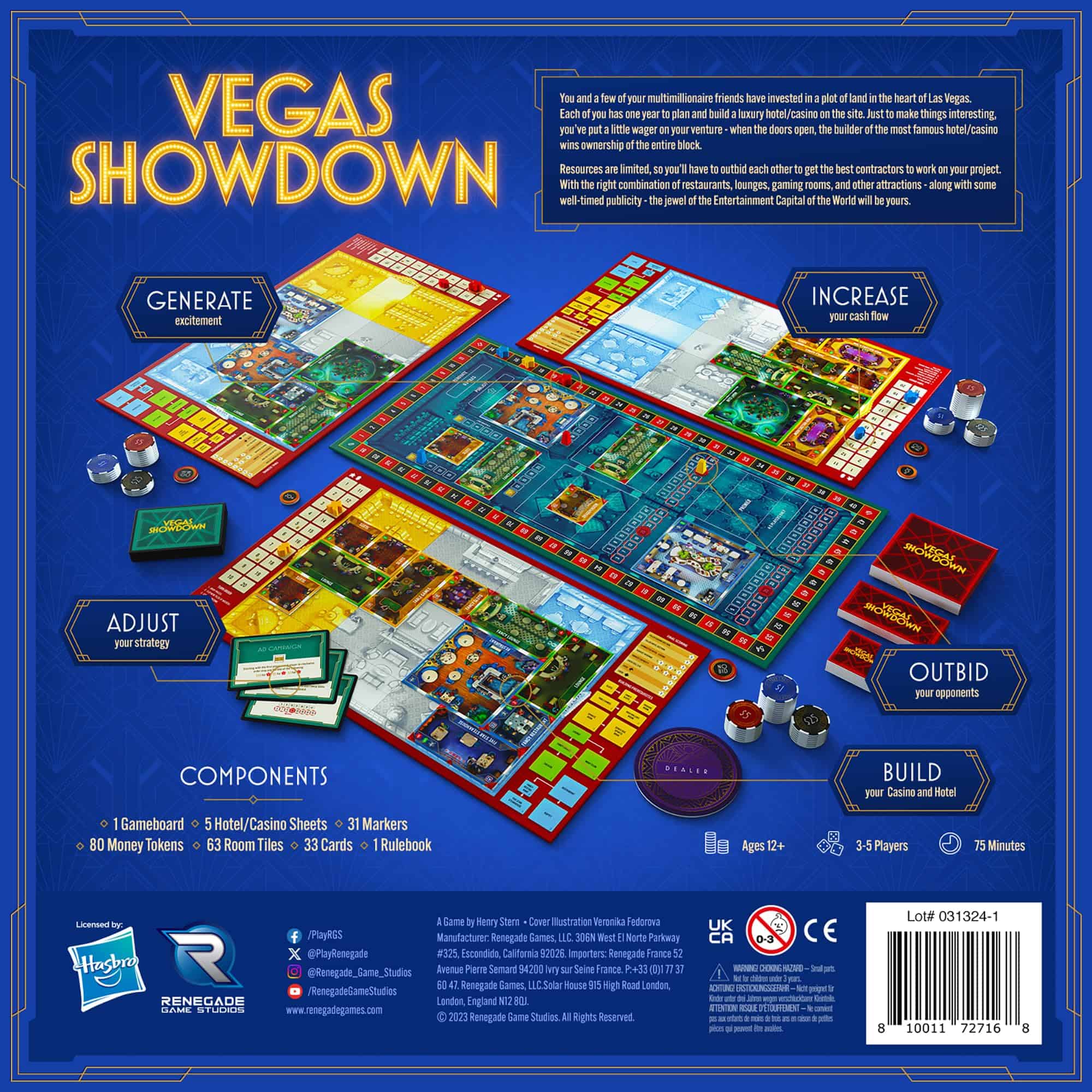 Renegade Game Studios: Vegas Showdown - Juego de Mesa de - Imagen 3