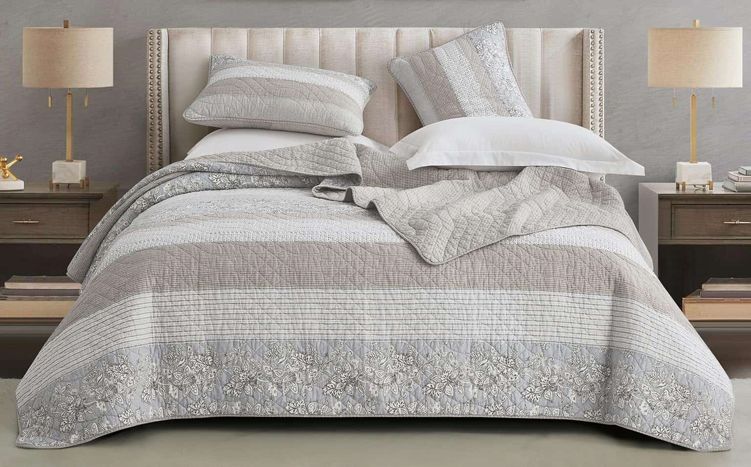 Juego de Edredón Chezmoi Collection Robyn 3 Piezas Neutro - Imagen 4