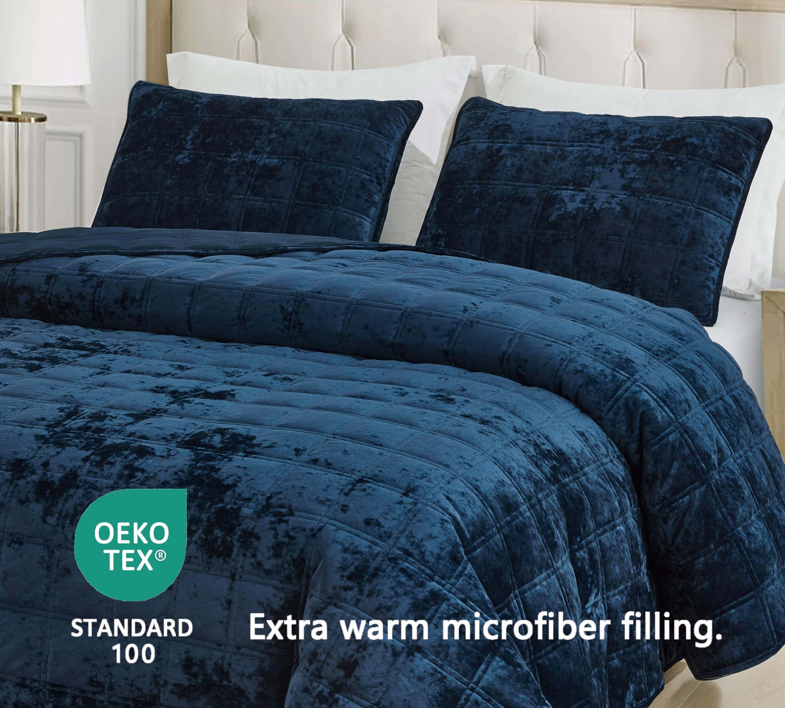 Chezmoi Collection Piers Juego de Edredón de Terciopelo - Imagen 4