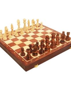Juego de Ajedrez Portátil de Nogal de 15" con Tablero de