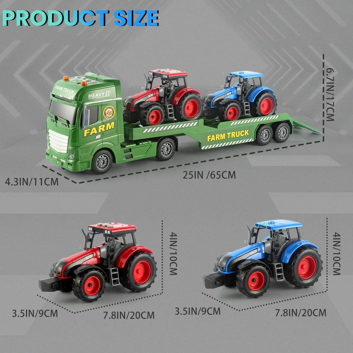 Juguete de Cargadora 3 en 1 Wenbeier de 25" con Tractores - Imagen 6
