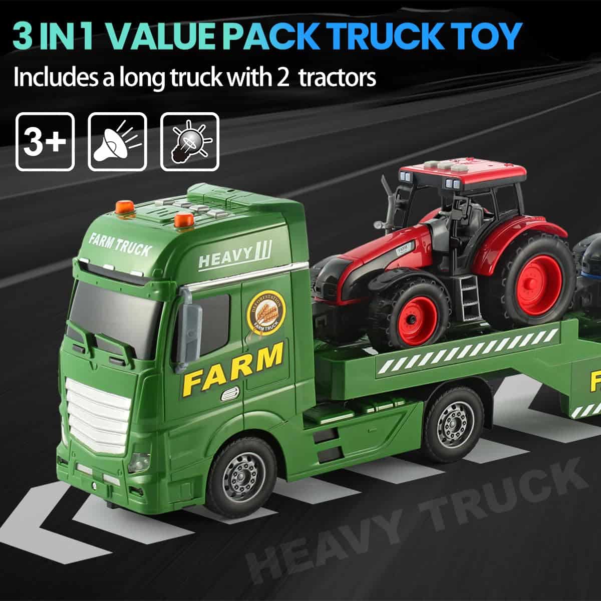 Juguete de Cargadora 3 en 1 Wenbeier de 25" con Tractores - Imagen 3