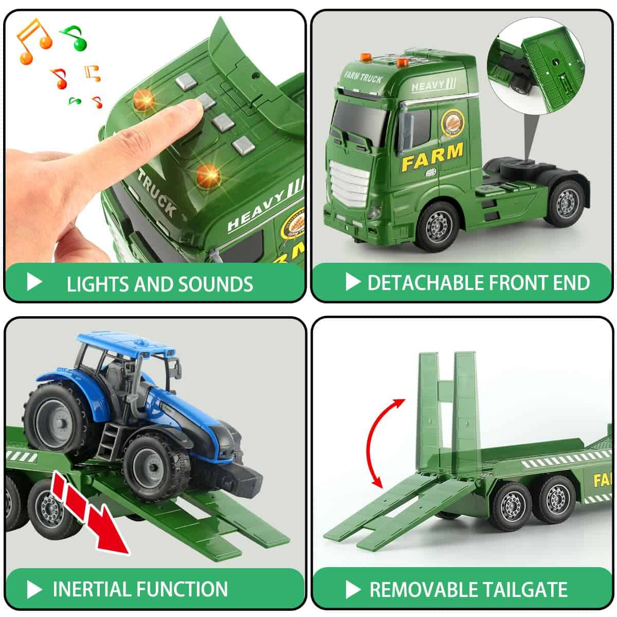 Juguete de Cargadora 3 en 1 Wenbeier de 25" con Tractores - Imagen 4