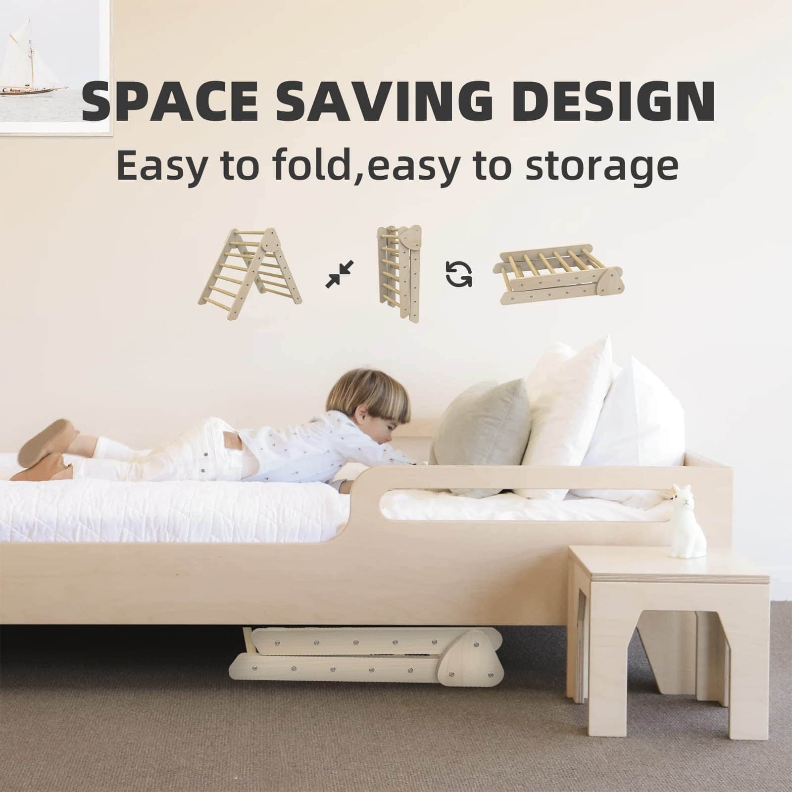 XIHAToy Triángulo de Escalada Plegable con - Pequeños - Imagen 6