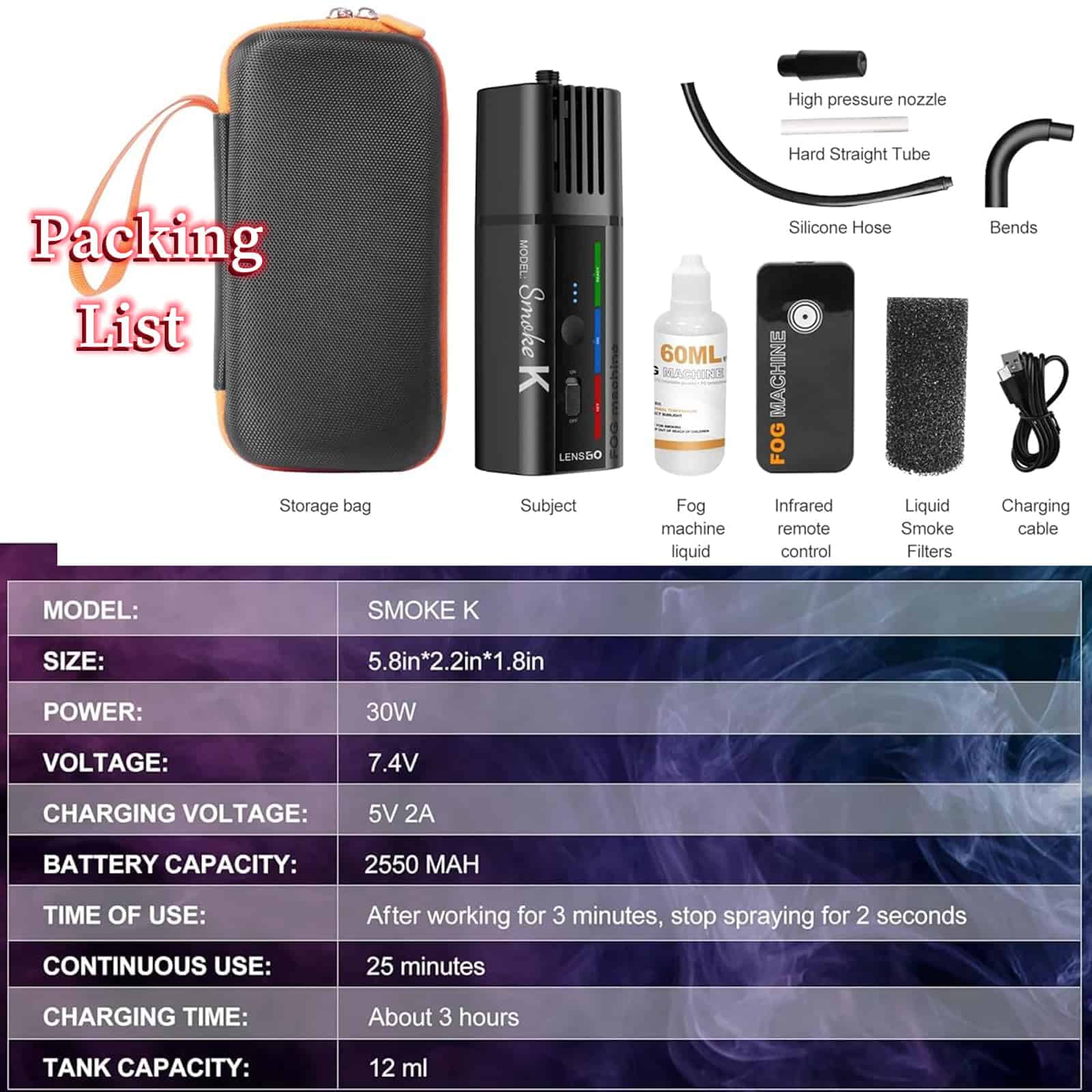 Máquina de Humo LENSGO para Alimentos de Fiesta, pequeña, - Imagen 7