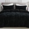 Juego de Funda de Edredón de Terciopelo -Negro