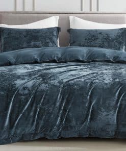 Juego de Funda nórdica de Terciopelo Desgastado en Azul