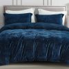 Juego de Funda de Edredón de Terciopelo -Azul Marino