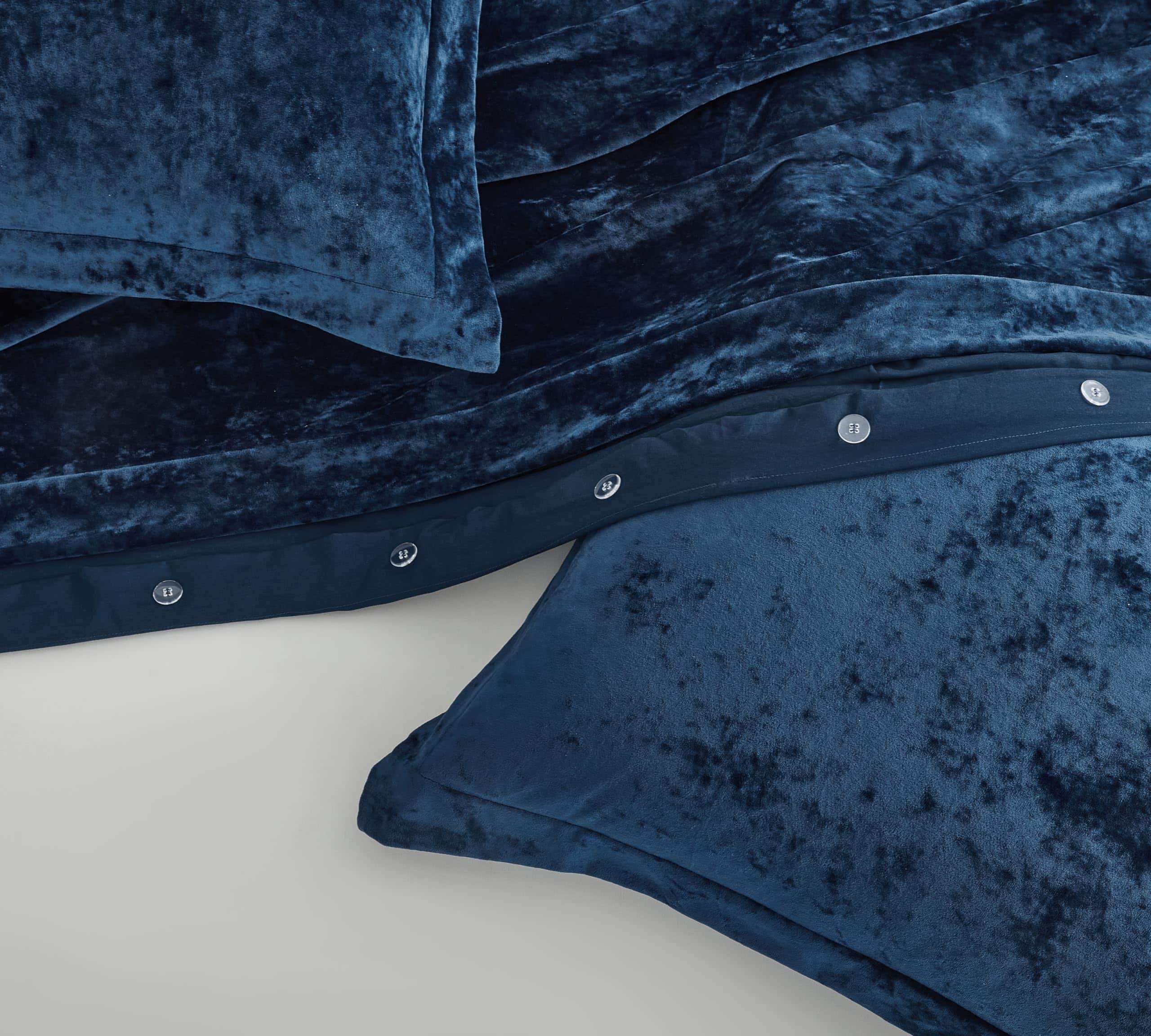 Juego de Funda de Edredón de Terciopelo -Azul Marino - Imagen 7