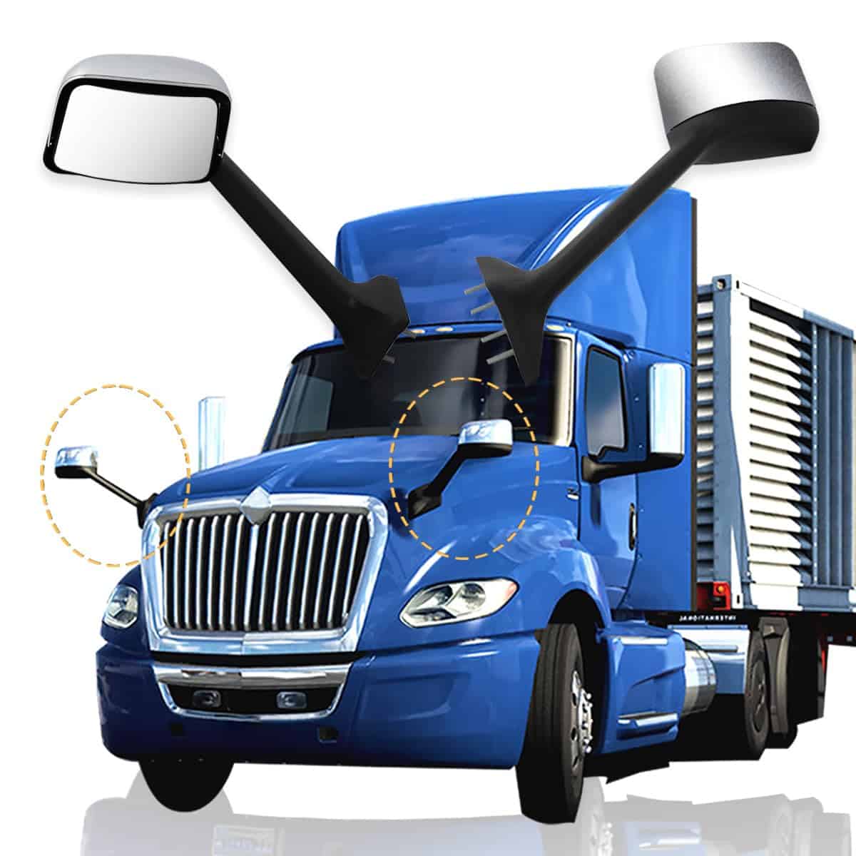 Espejo de Capó Cromado de Repuesto para International Lt